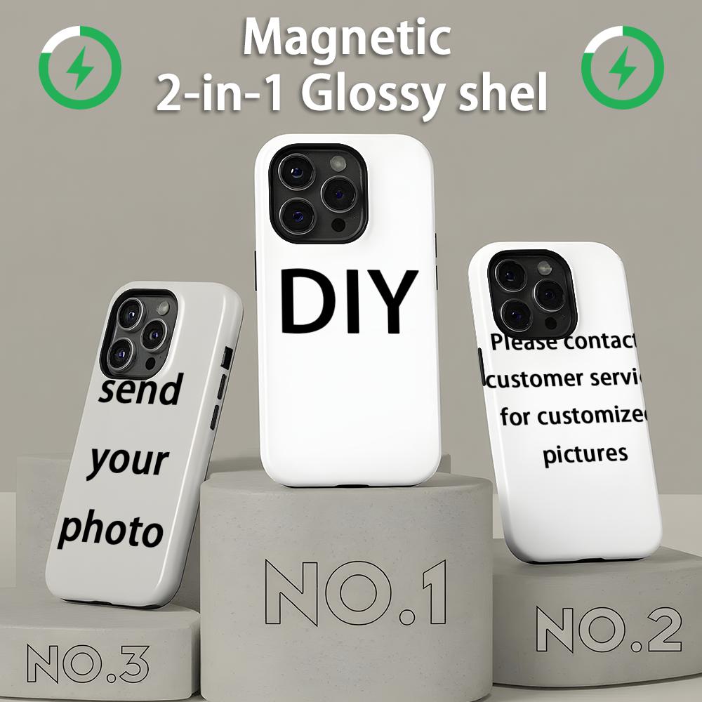 Magnetic Phone Case - เคสโทรศัพท์แม่เหล็ก 2-in-1 แบบมันเงา สำหรับ iPhone17 16e