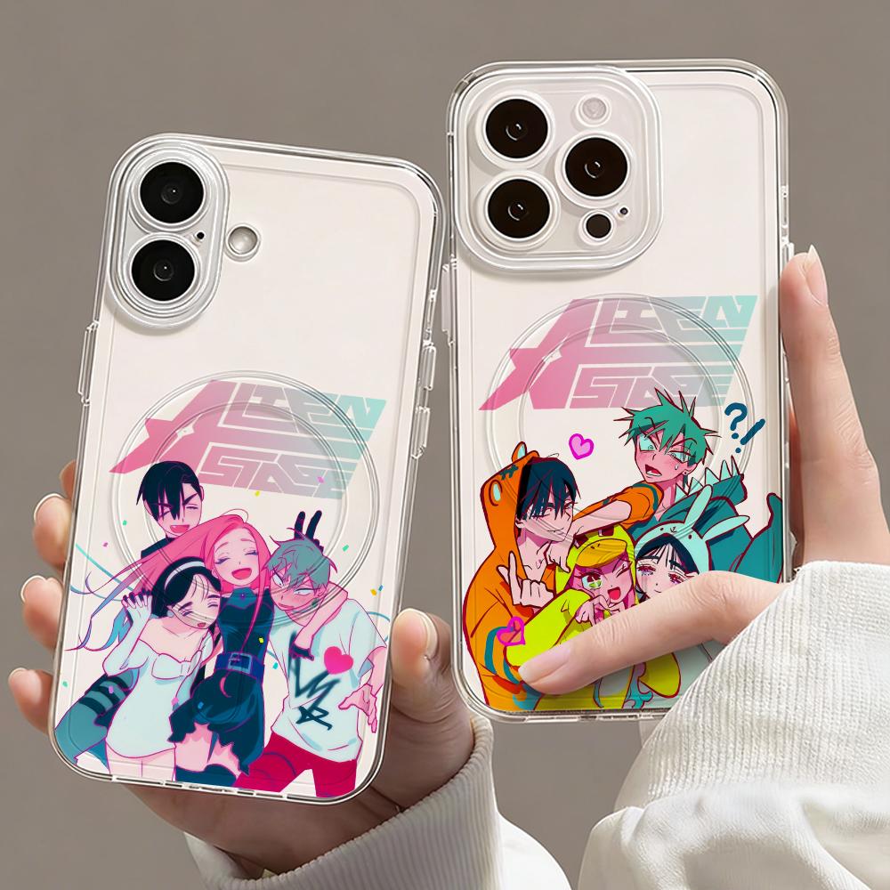 Magnetic Phone Case - เคสโทรศัพท์ลายอนิเมะ A-Alien Stage แบบใส แม่เหล็กในตัว สำหรับ