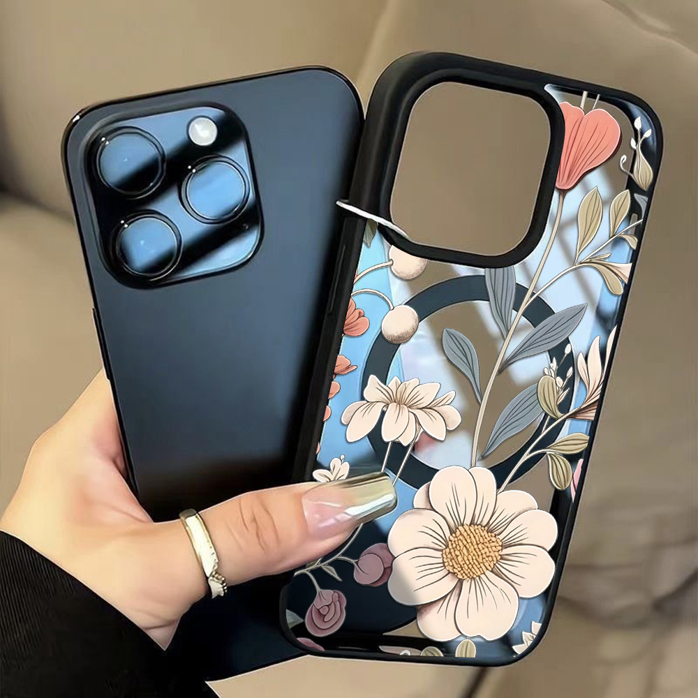 เคสโทรศัพท์ลายดอกไม้ขอบดำ ป้อง - Magnetic Phone Case บทวิจารณ์และราคา