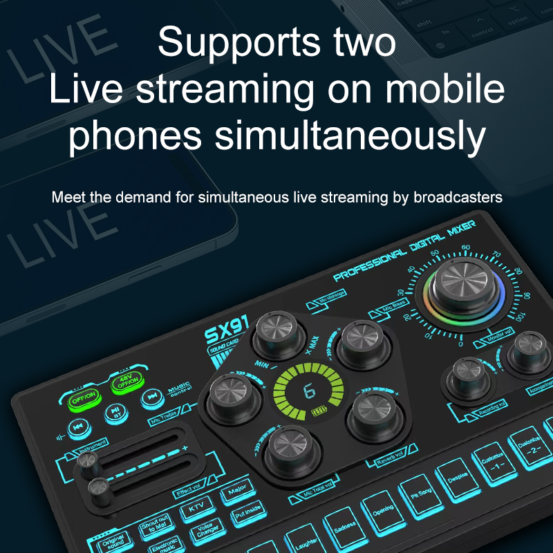 SX91 48V Audio Mixer พร้อม Voi - Gaming Controller Phone บทวิจารณ์และราคา